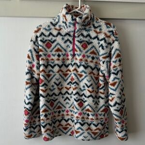 Eddie Bauer Multicolor Fuzzy Quarter-zip